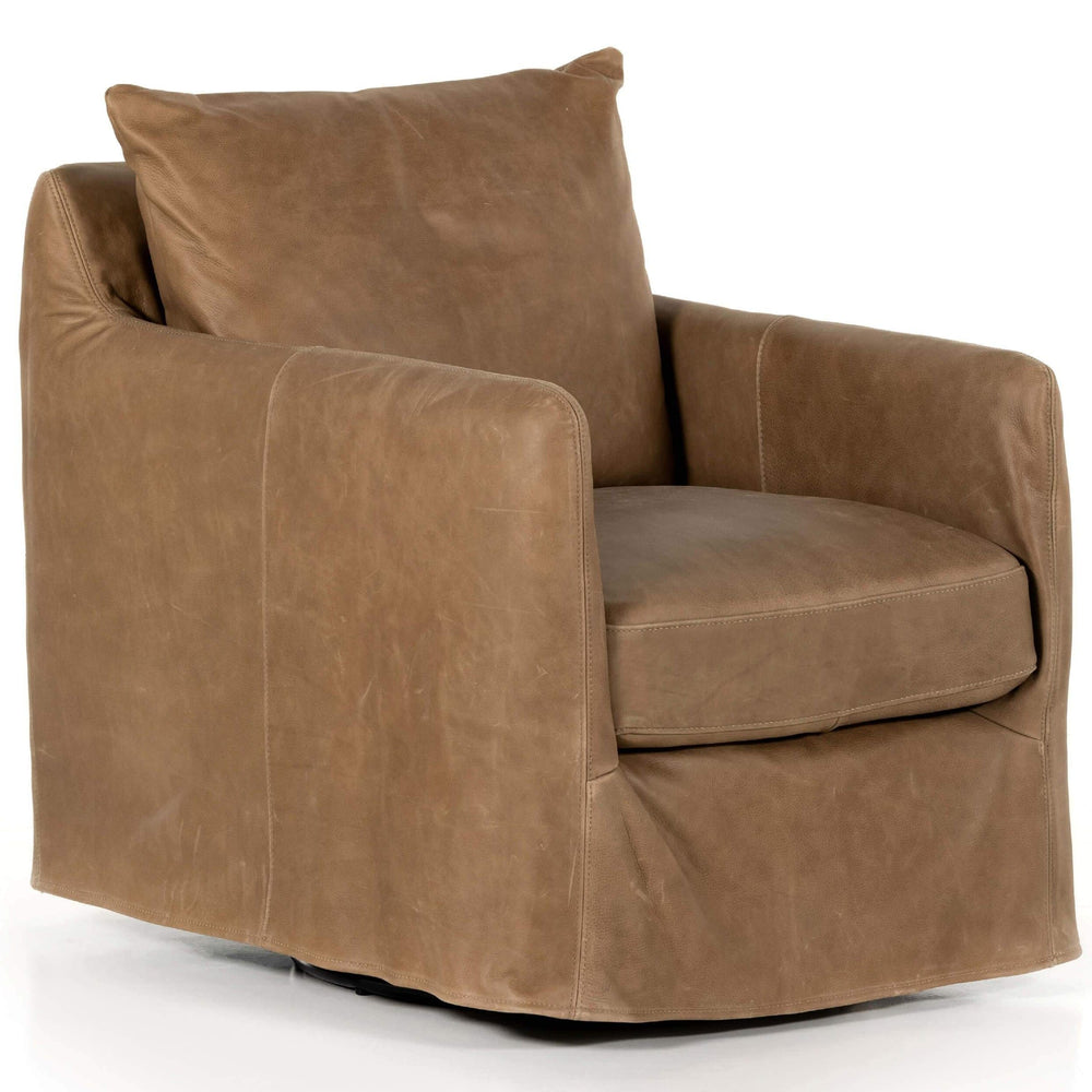 Banks Leather Swivel Chair, Palermo Drift-Furniture - Chairs-High Fashion Home