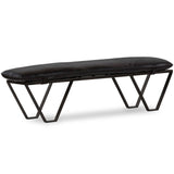 Darrow Leather Bench, Sonoma Black-Furniture - Chairs-High Fashion Home