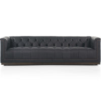 Maxx Leather 95" Sofa, Heirloom Black-Furniture - Sofas-High Fashion Home