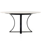 Gage 60" Dining Table, White Marble/Kettle Black-Furniture - Dining-High Fashion Home