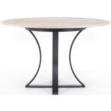 Gage 48" Dining Table, White Travertine-Furniture - Dining-High Fashion Home