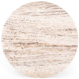 Gage 48" Dining Table, White Travertine-Furniture - Dining-High Fashion Home