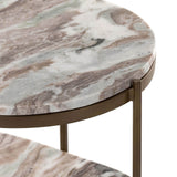 Felix Oval Nightstand, Canyon Marble/Antique Brass-Furniture - Bedroom-High Fashion Home