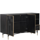 Marwood Sideboard, Brass/Dark Brown-Furniture - Storage-High Fashion Home