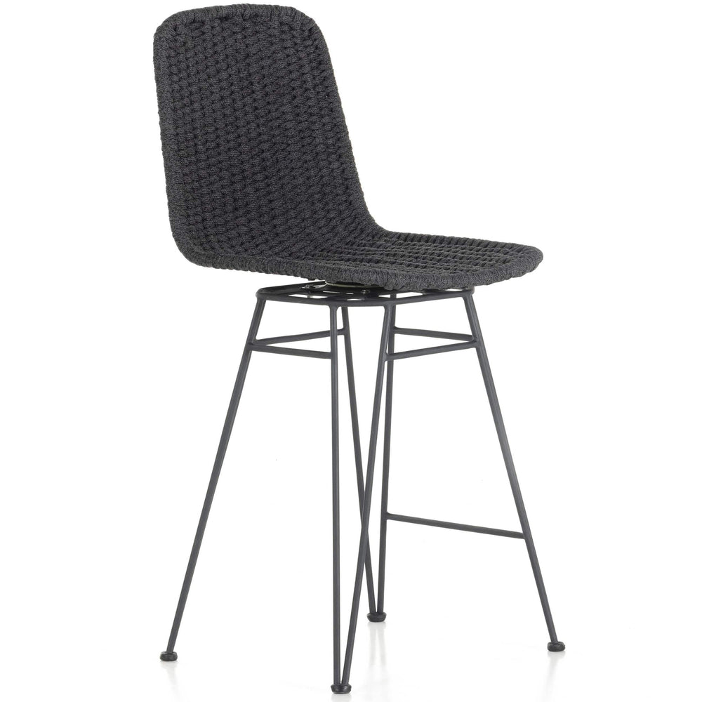 Dema Outdoor Swivel Counter Stool, Dark Grey-Furniture - Dining-High Fashion Home