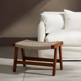 Delano Outdoor Ottoman, Natural Teak-Furniture - Chairs-High Fashion Home