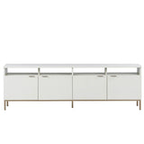 Ambrose Modular Media Stand, Cream-Furniture - Accent Tables-High Fashion Home