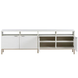 Ambrose Modular Media Stand, Cream-Furniture - Accent Tables-High Fashion Home