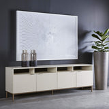 Ambrose Modular Media Stand, Cream-Furniture - Accent Tables-High Fashion Home