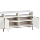 Ambrose Modular Media Stand, Cream-Furniture - Accent Tables-High Fashion Home