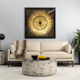 Diza End Table, Marble Look/Antique Brass-Furniture - Accent Tables-High Fashion Home