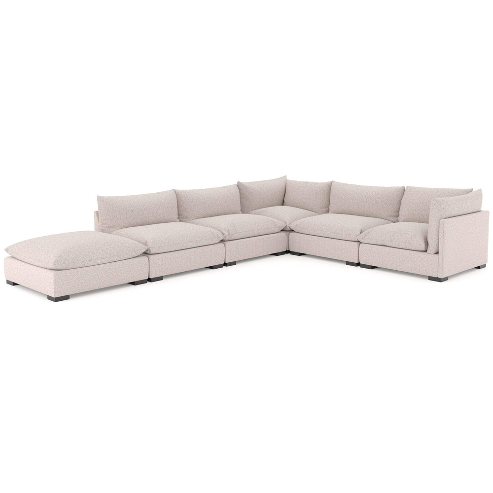 Westwood 5 Piece Sectional w/ Ottoman, Bayside Pebble-Furniture - Sofas-High Fashion Home