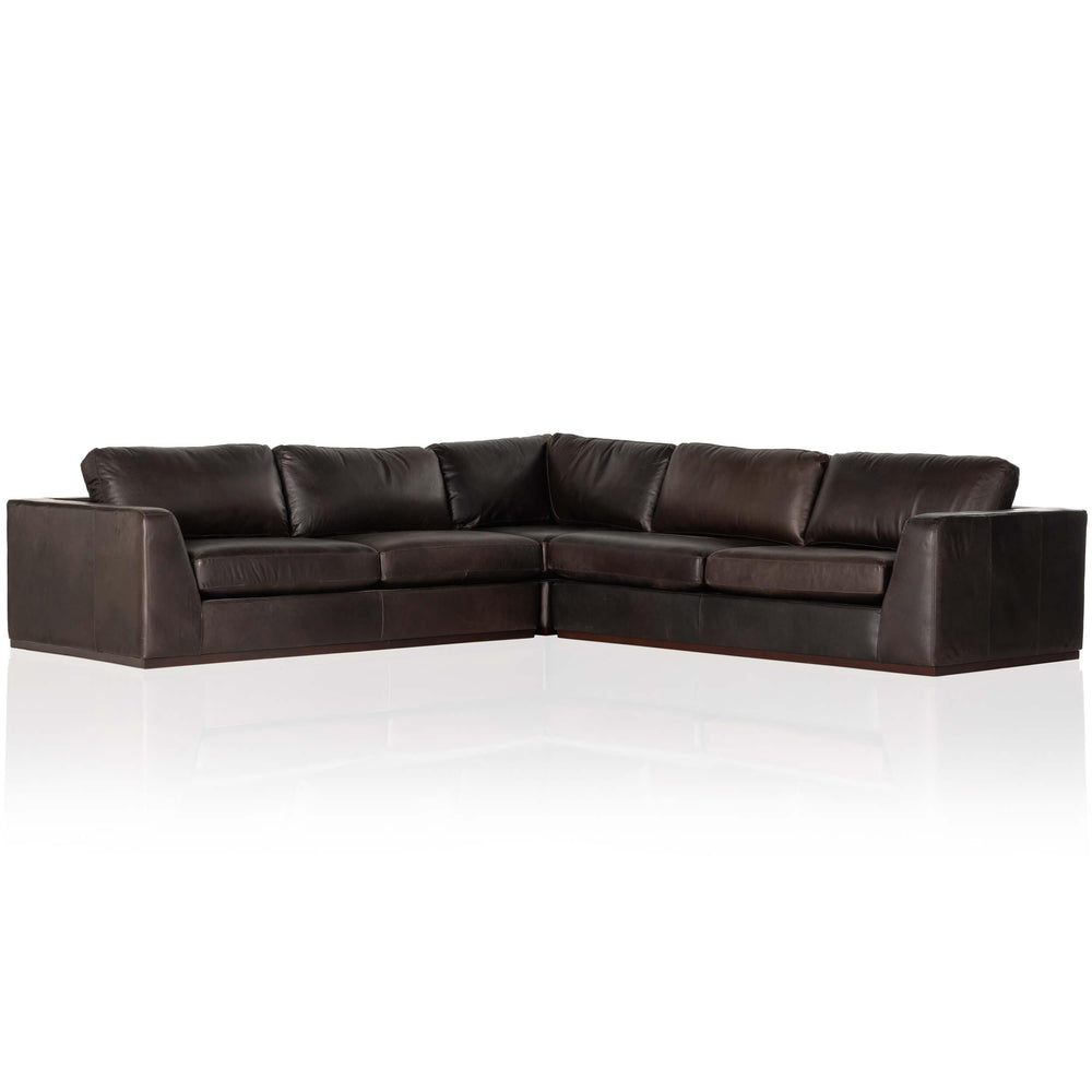Colt 3 Piece Leather Sectional, Heirloom Cigar