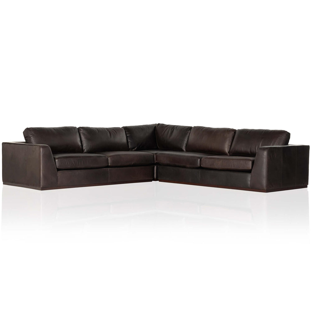 Colt 3 Piece Leather Sectional, Heirloom Cigar