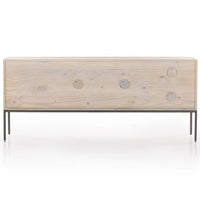 Trey Media Console Table, Dove Poplar-Furniture - Storage-High Fashion Home