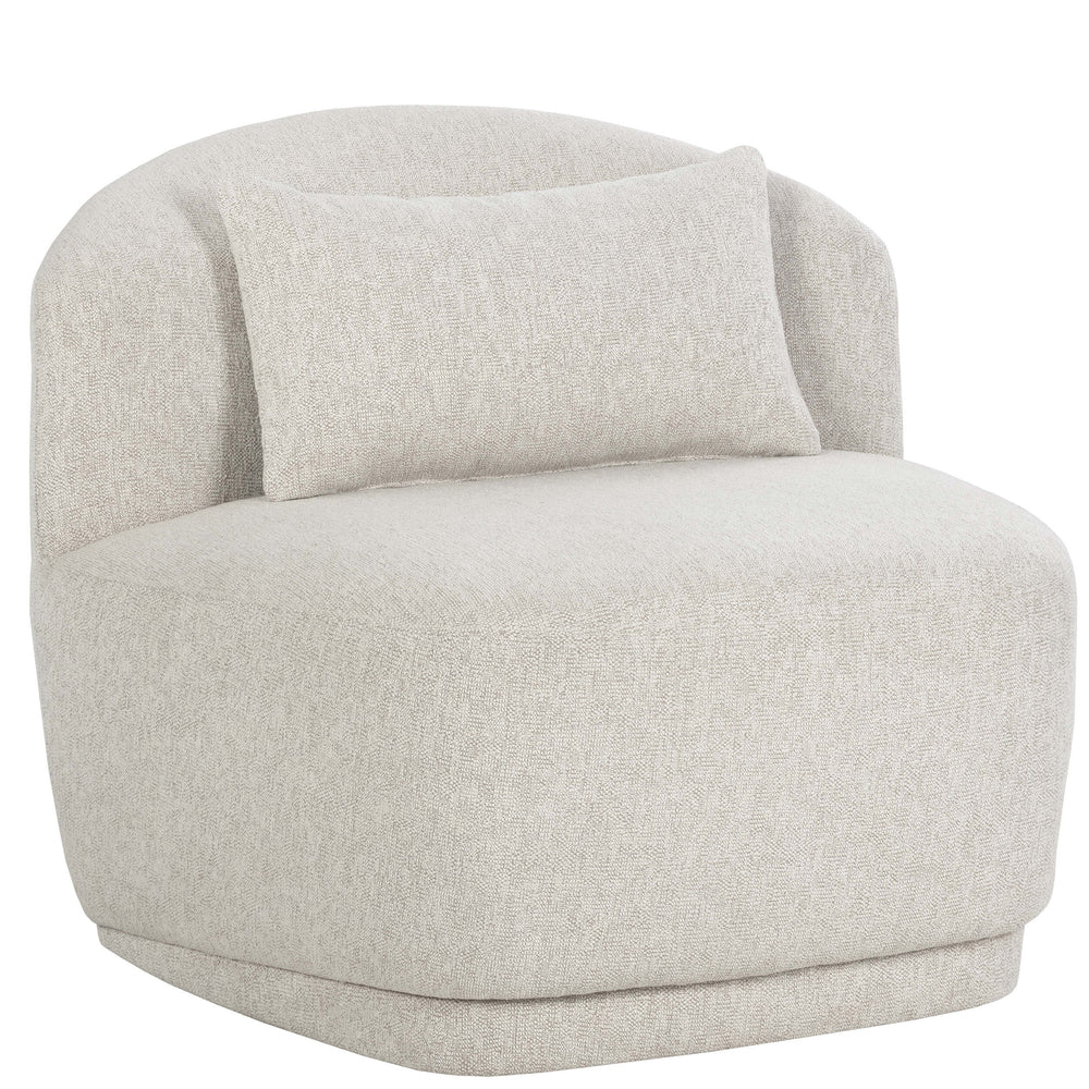 Soraya Swivel Armless Chair, Dove Cream-Furniture - Chairs-High Fashion Home