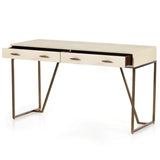 Shagreen Desk, Ivory/Antique Brass-Furniture - Office-High Fashion Home