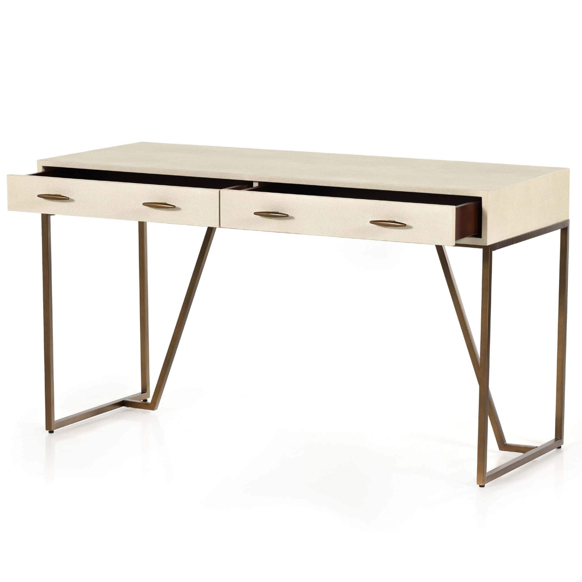 Shagreen Desk, Ivory/Antique Brass High Fashion Home