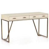 Shagreen Desk, Ivory/Antique Brass-Furniture - Office-High Fashion Home