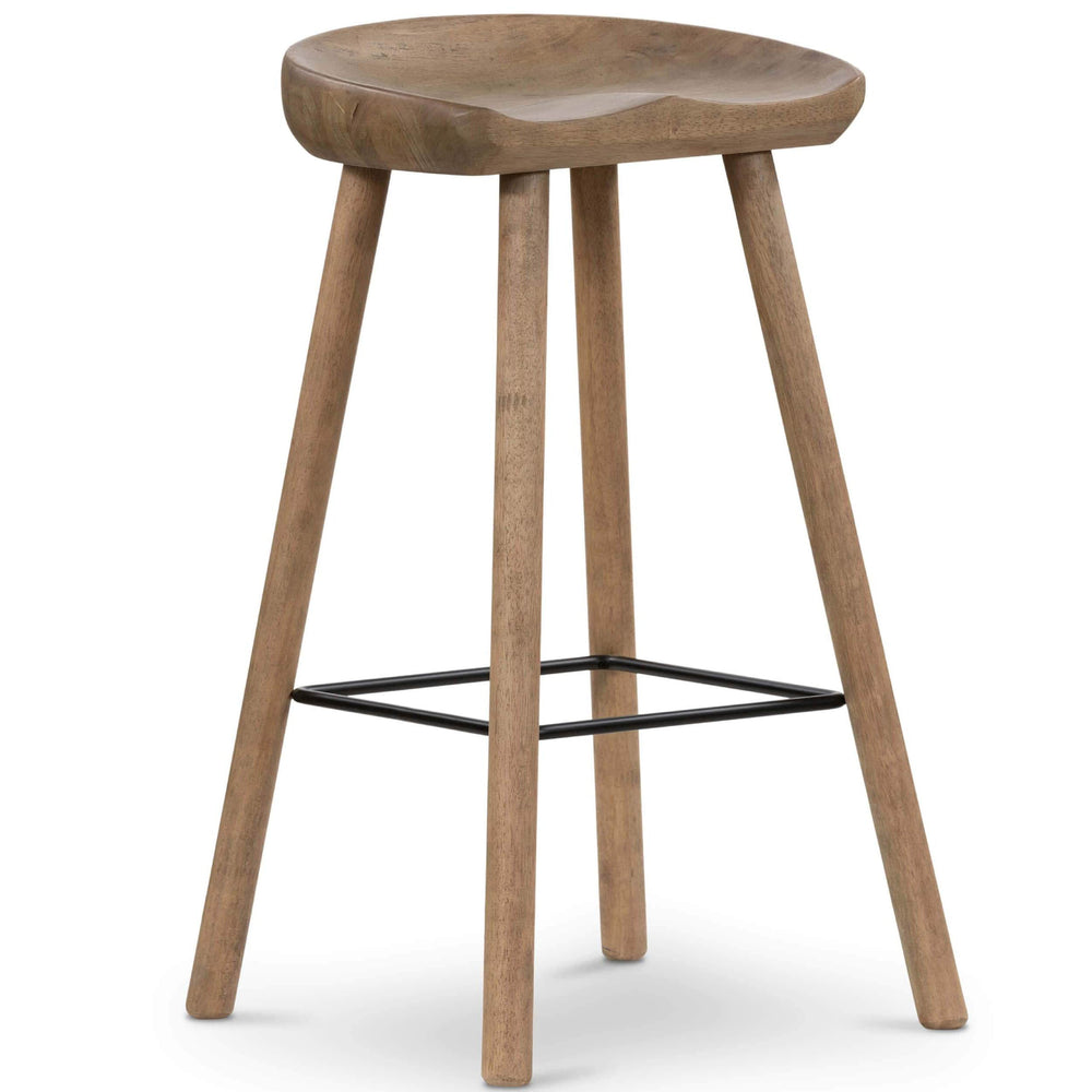 Barrett Bar Stool, Natural Matte-Furniture - Chairs-High Fashion Home
