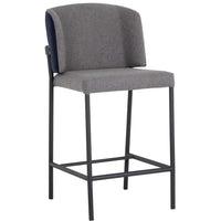 Pearce Counter Stool, Dark Grey/Abbington Navy-Furniture - Dining-High Fashion Home