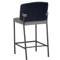 Pearce Counter Stool, Dark Grey/Abbington Navy-Furniture - Dining-High Fashion Home