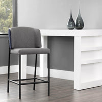 Pearce Counter Stool, Dark Grey/Abbington Navy-Furniture - Dining-High Fashion Home