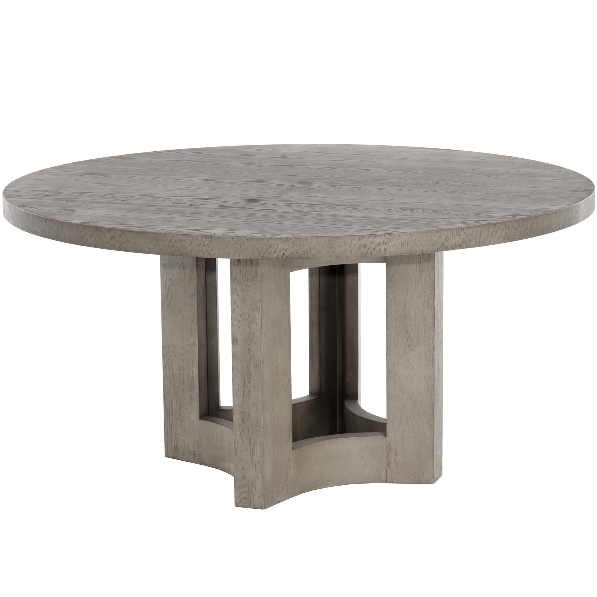 60 Round Pedestal Dining Table in Whitewash, Wood Round Dining Table