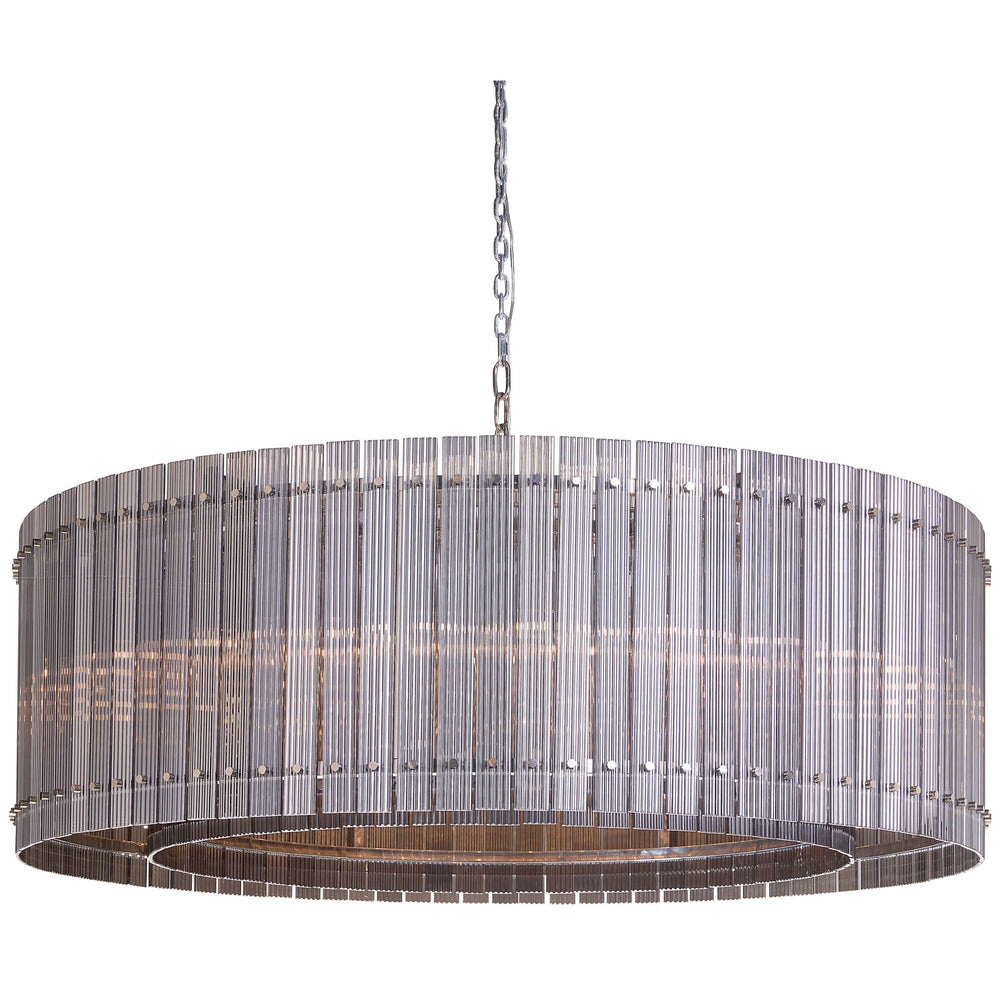 Kore Large Chandelier, Nickel/Smoke Grey
