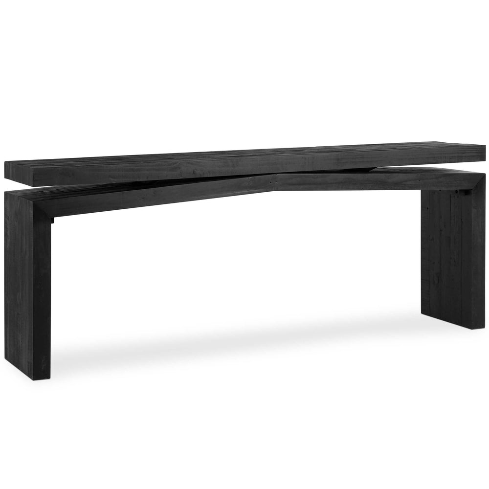 Matthes Reclaimed Pine Console Table, Aged Black