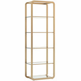 Ambretta Small Bookcase, Gold-Furniture - Storage-High Fashion Home