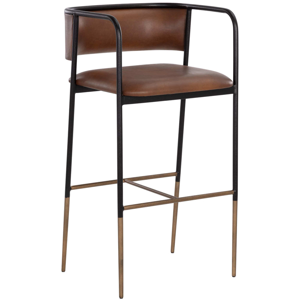 Brenan Barstool, Bravo Cognac-Furniture - Dining-High Fashion Home