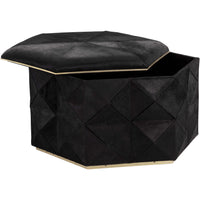 Ashanti Storage Ottoman Large, Black-Furniture - Chairs-High Fashion Home