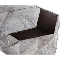 Ashanti Storage Leather Ottoman Large, Grey-Furniture - Chairs-High Fashion Home