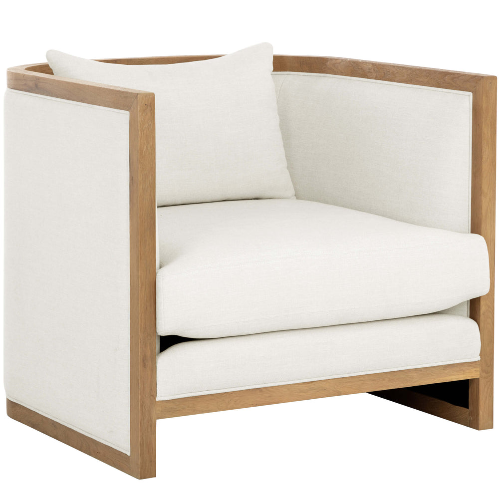 Chloe Lounge Chair, Heather Ivory Tweed-Furniture - Chairs-High Fashion Home