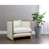 Chloe Lounge Chair, Heather Ivory Tweed-Furniture - Chairs-High Fashion Home