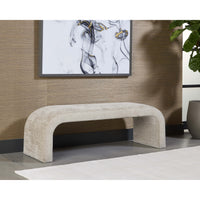 Nahara Bench, Bergen Taupe-Furniture - Chairs-High Fashion Home