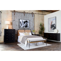 Trey Nightstand, Black Wash Poplar-Furniture - Bedroom-High Fashion Home