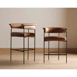 Carrie Leather Bar Stool, Chaps saddle-Furniture - Dining-High Fashion Home