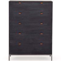 Trey 5 Drawer Dresser, Black Wash Poplar-Furniture - Storage-High Fashion Home