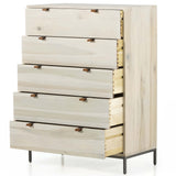 Trey 5 Drawers Dresser, Dove Poplar-Furniture - Bedroom-High Fashion Home