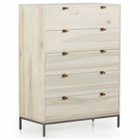 Trey 5 Drawers Dresser, Dove Poplar-Furniture - Bedroom-High Fashion Home