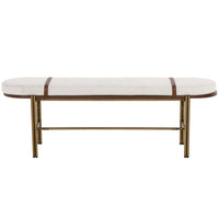 Elaine Bench, Polo Club Muslin-Furniture - Chairs-High Fashion Home