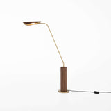 Astrid Floor Lamp, Dark Brown Leather-Lighting-High Fashion Home