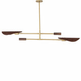 Astrid Double Pendant, Dark Brown Leather-Lighting-High Fashion Home