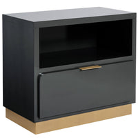 Jenkins NIghtstand, High Gloss Grey-Furniture - Bedroom-High Fashion Home