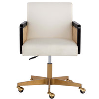 Claudette Office Chair, Linoso Ivory-Furniture - Office-High Fashion Home