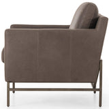 Vanna Leather Chair, Umber Pewter-Furniture - Chairs-High Fashion Home