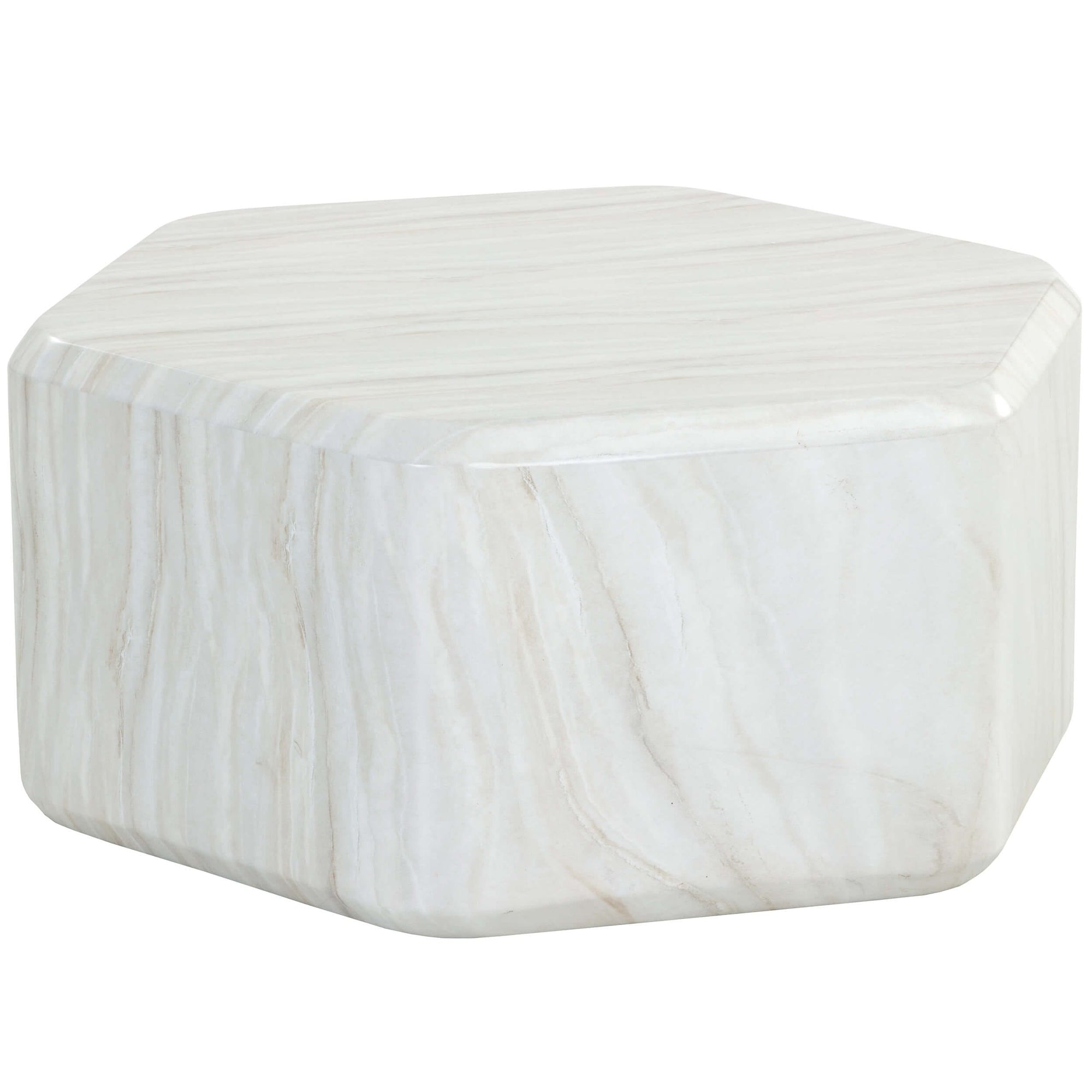 Spezza Marble Look Coffee Table, Cream High Fashion Home