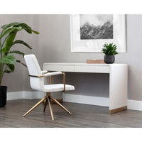 Ilona Desk, Oyster Shagreen-Furniture - Office-High Fashion Home